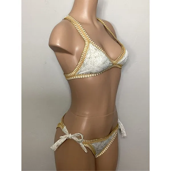 New. Pilyq Cobra Crochet trim bikini. S-top/M-bottom. Retails $178 - Image 6