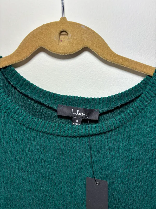 Green Long Sleeve Skater Dress Size Small - Image 2