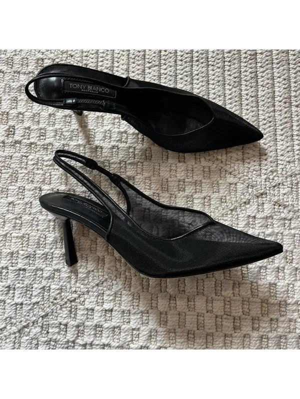 Tony Bianco Breeze Heel in Black Nylon - Image 3