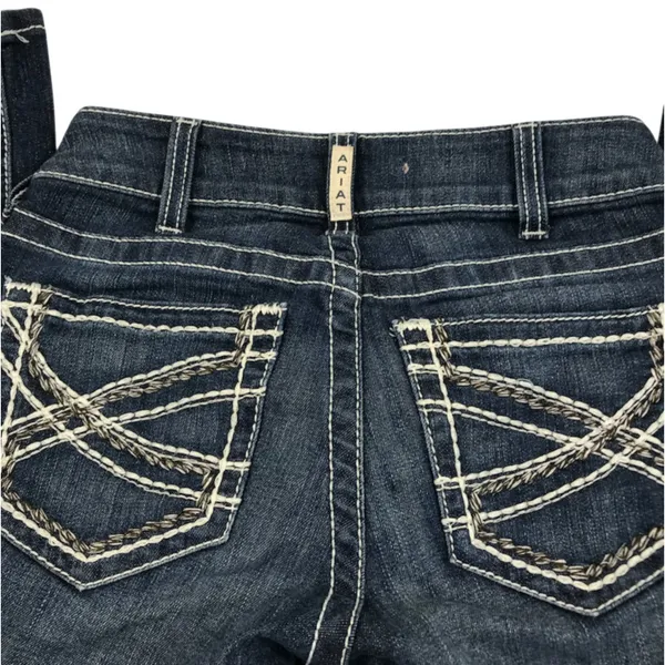 ARIAT Mid-Rise REAL Entwined Boot Jeans Sz 26 Blue Cowgirl Country Western Boho - Image 6