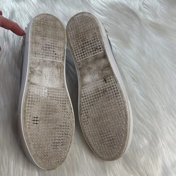Steve Madden Gray Grit Pearl and Rhinestone Embellished Platform Sneakers - Image 7