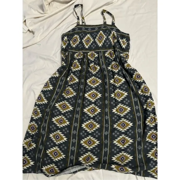 Sonoma Geometric Print Babydoll Midi Dress Boho Festival Sundress XL - Image 2