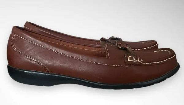 THOM MCAN Gavyn Women's Brown Leather Loafers With Buckle Detail Size 8 | EUC - Image 3