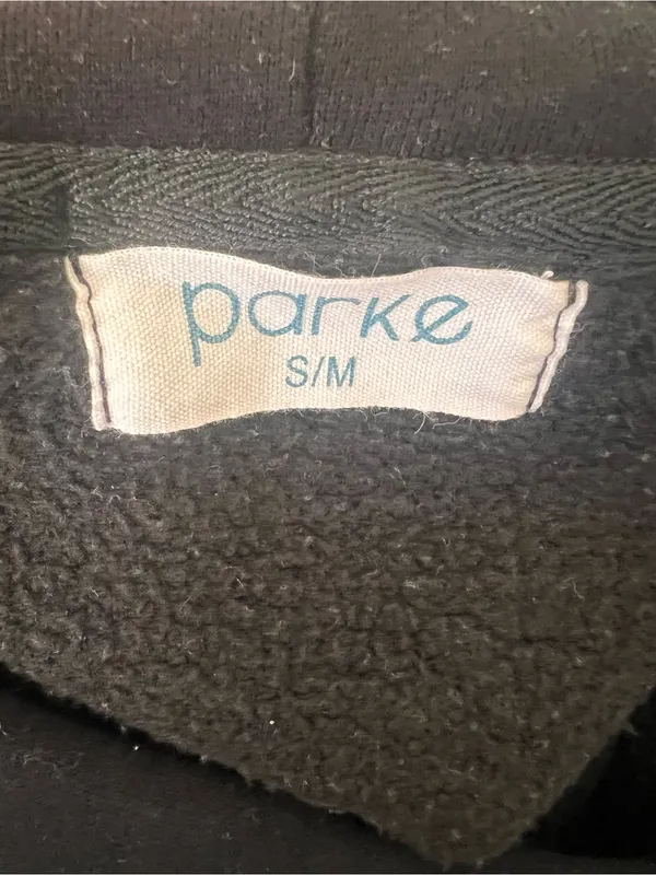 Parke Varsity Black Sweatshirt Hoodie Pullover Size S/M - Image 4