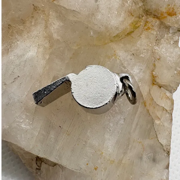 Vintage Silver‎ Tone Whistle Charm Pendant Miniature Sports Coach 3.03g SKU 230 - Image 3