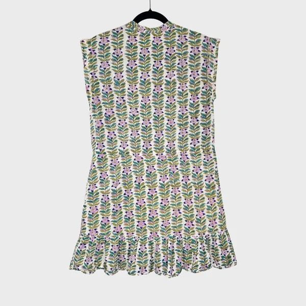 Perry Walker Womens Dress Green Floral Mini Cap Sleeve A Line Boho 1 US Small - Image 2