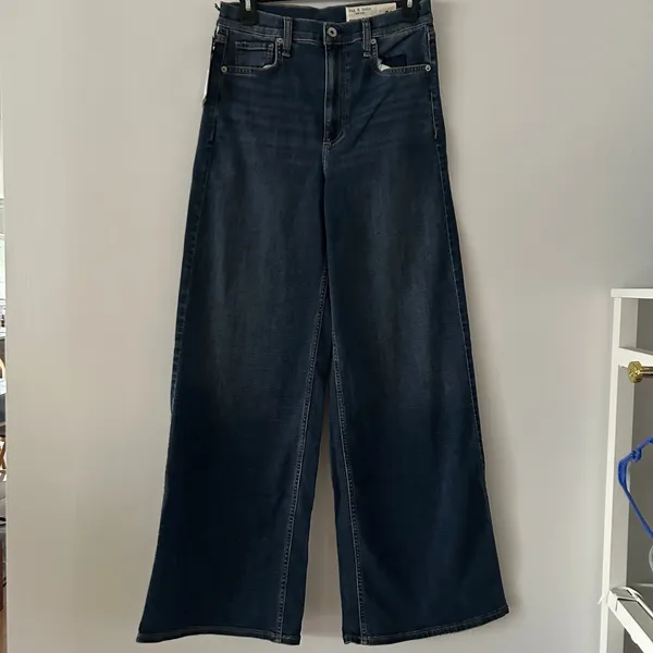 Rag & Bone Serena Dark Wash Bogart High Waist Wide Leg Jeans NWT Size 28 - Image 4