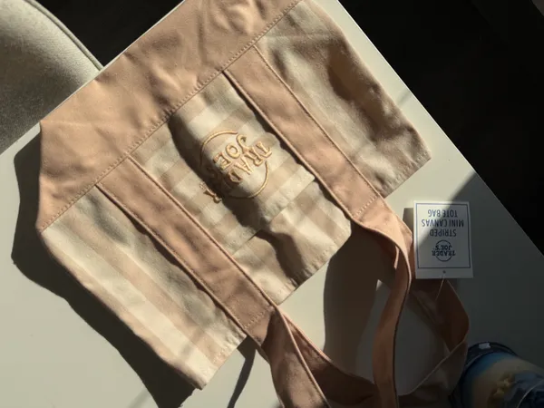 Trader Joe’s exclusive tan teal spring 2026 tote bag - Image 2