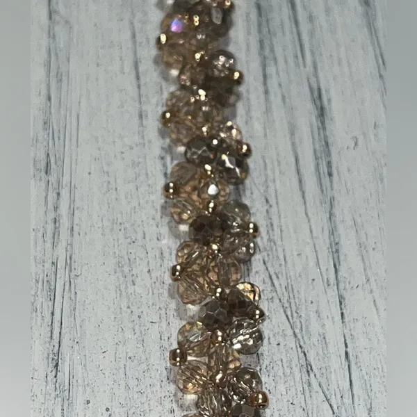 VTG Gorgeous Cognac colored crystal bracelet. 7” - Image 5