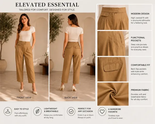 J.Crew Pleated High-Rise Khaki Crop Pants Pink Trim Size 4 Style AJ438 - Image 3