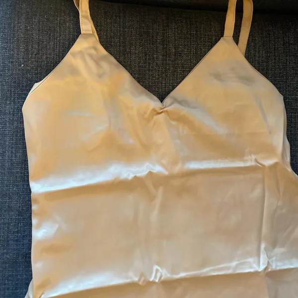 Cream satin slip lingerie dance costume dress - Image 3