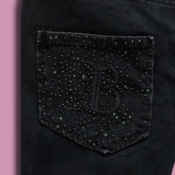BIK BOK Black Bling cigarette Style Ankle Jeans Sues Boutique Sz M, 10 Long - Image 7