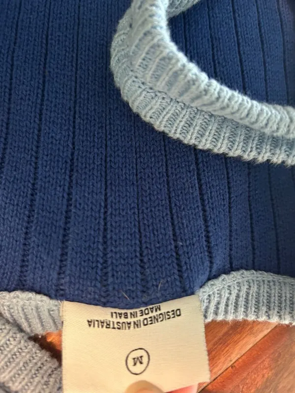 Rue Stiic 100% Cotton Blue Knit Romper Size Medium - Image 8