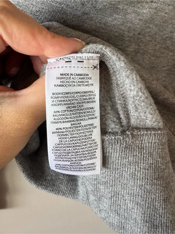 Polo Ralph Lauren Bear Women’s Gray Hoodie Sweatshirt All American Size Small - Image 4