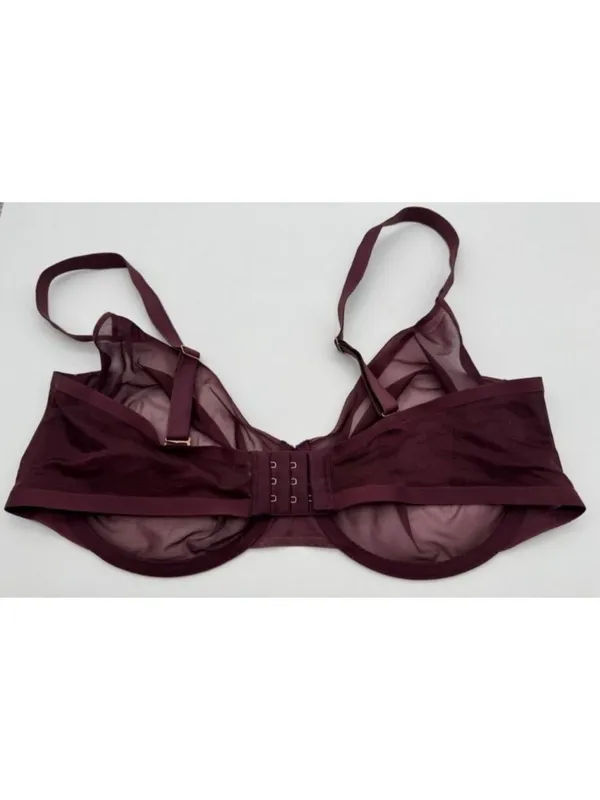 Soma Sheer Shape Full Coverage Bra Burgundy Maroon Sexy Underwire Size 38G - Image 2