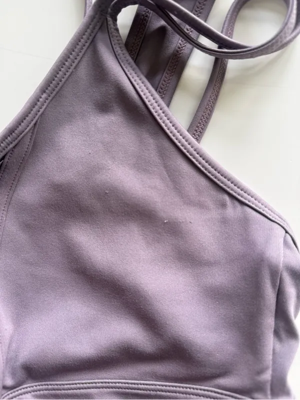 Nike Dri-Fit Laced Sports Bra - Purple Smoke - Size Small - Image 4