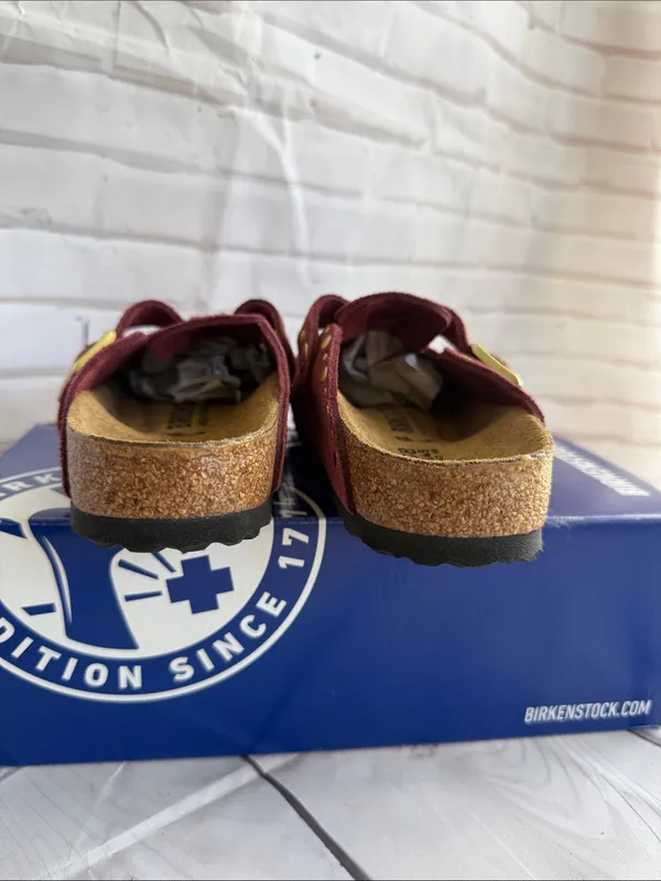 Birkenstock Boston Rivet Border Suede Clog in Zinfandel - US L7 M5 / EUR 38 - Image 6