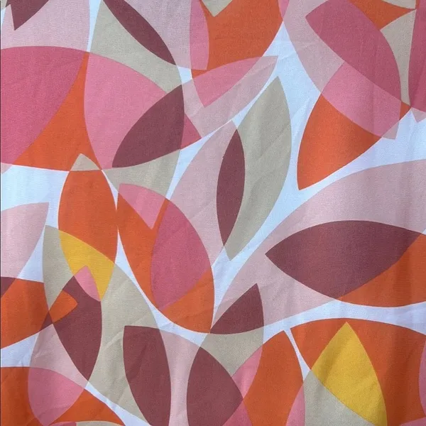 Cato Pink Orange Yellow Abstract Graphic Cold Shoulder Blouse L Large NWT Ruffle - Image 10