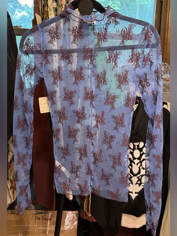 NWT Free People Two Tone Lady Lux Layering Top - Summer Blue Combo - XS - Image 7