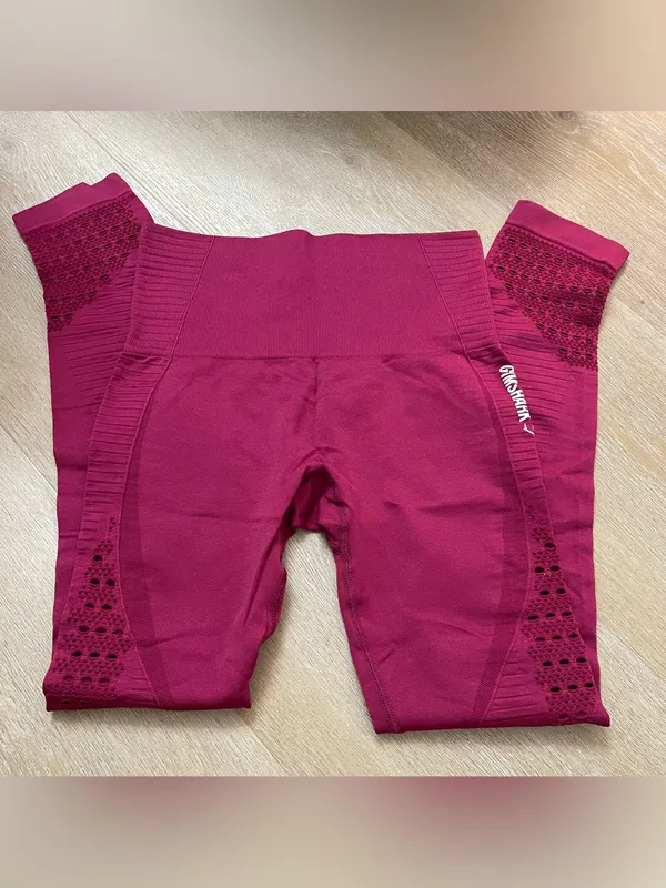 Gymshark ENERGY+ SEAMLESS LEGGINGS Red Size XS - Image 3