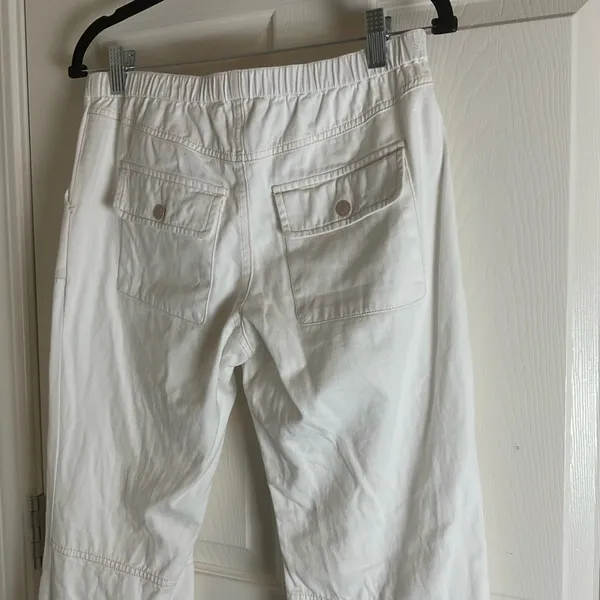We The Free Free People Full Effect Wide Leg Utility Pants White XS - Image 9