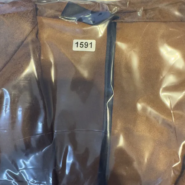 1591 | Venti6 Faux Suede Stretch Tailored Blazer‎ Jacket Brown Women Medium - Image 6