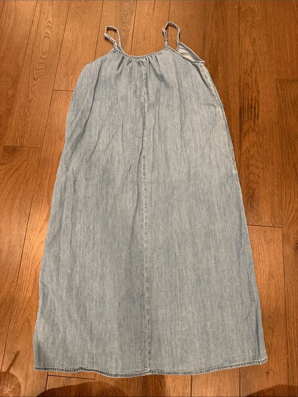 GAP Chambray Blue Denim Maxi Button-Front Dress Size Small - C11-734 - Image 7