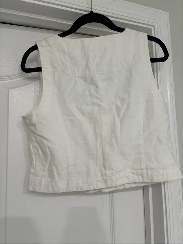 NWOT Banana Republic White Linen-Blend Top - Image 3