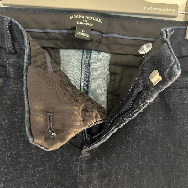 Banana Republic Sloan Crop Pants‎ Womens 6 Dark Wash Indigo Denim Slim Trousers - Image 2