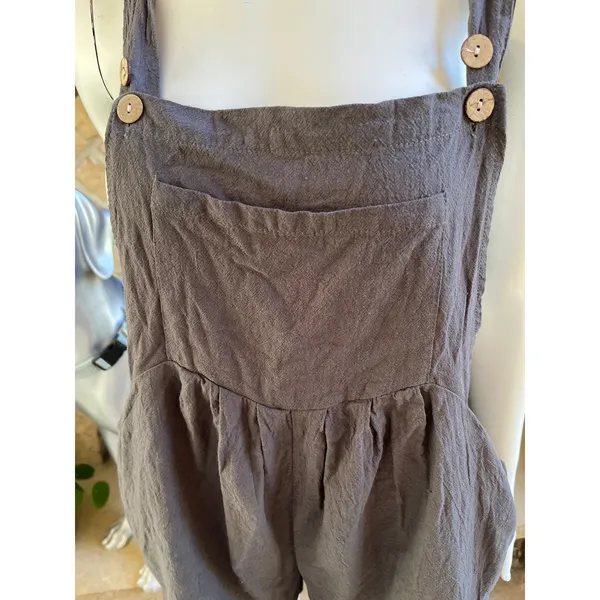 Gray Polyester Short Cotton Blend Overalls Women's Size 2XL - Image 4
