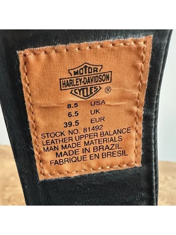 Harley-Davidson Black Leather Comfort Sandals Women's Size 8.5 Block Heel Moto - Image 8