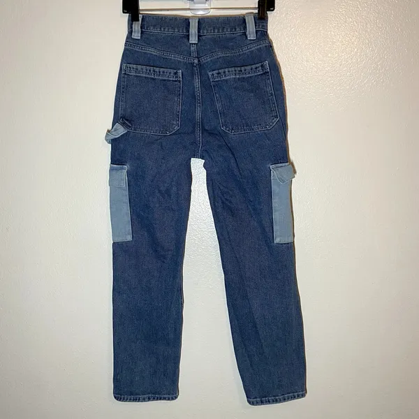 PacSun Two-Tone Patchwork 90s Pants Baggy Cargo Skate Carpenter High Rise 24" - Image 6