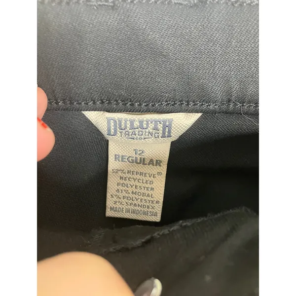 Duluth Trading Co Pants Womens 12 Black Excellent Utility Stretch Straight Leg - Image 3