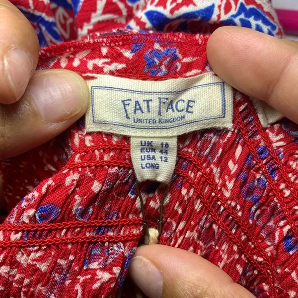 Fat Face Red Natalie Meadow Floral Milkmaid Cottagecore Wide Leg Jumpsuit Sz 12 - Image 7