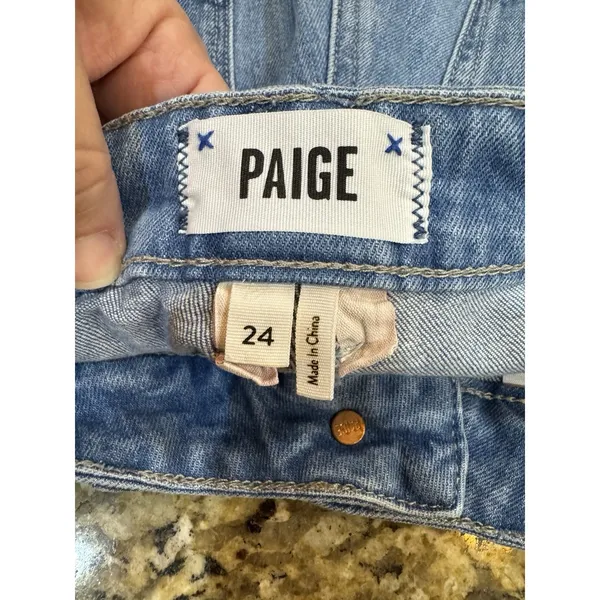 PAIGE Leenah Patch Pocket Wide Leg Jeans Adley Size 24 - Image 9