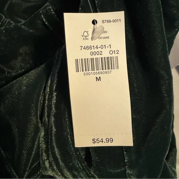 Old Navy Taylor Velvet Wide Leg Pants M Green NWT Extra High Rise Trouser - Image 7