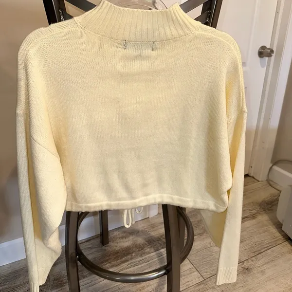 Women’s Quarter Zip Cropped Sweater - Image 6