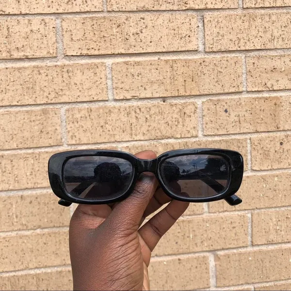 Retro Preppy Vintage 2000s Y2K Classic Black Square Rectangle Sunglasses Goth Academia #whimsygoth #boho #minimalist #grunge #streetwear - Image 4