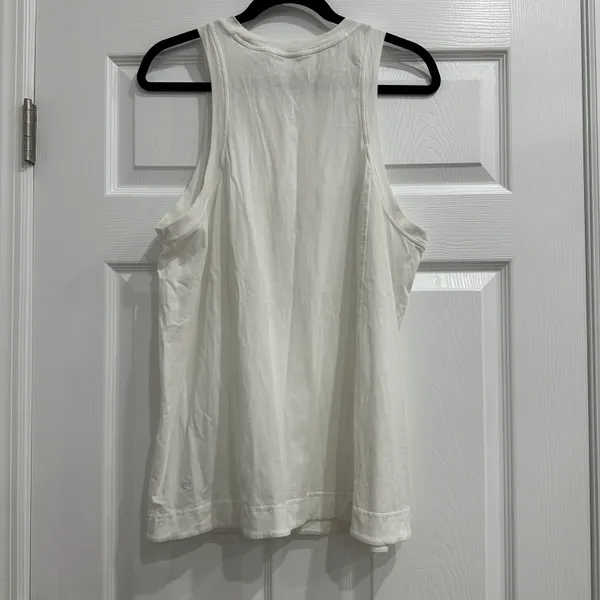 Long Cotton Crewneck Tank Top Size L - Image 6