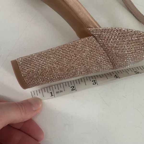 NWOT Rampage Women Rose Gold Glitter Block Heel Sandals Size‎ 8.5 - Image 9