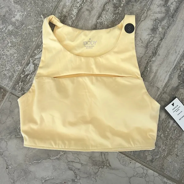 Cotton On Smoothing Cut Out Vestlette Top Yellow, Size S New w/Tag - Image 2