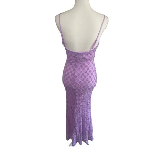 Bardot Adoni Mesh Midi Dress in Lilac Purple 6 New Womens Bodycon Stretch - Image 7