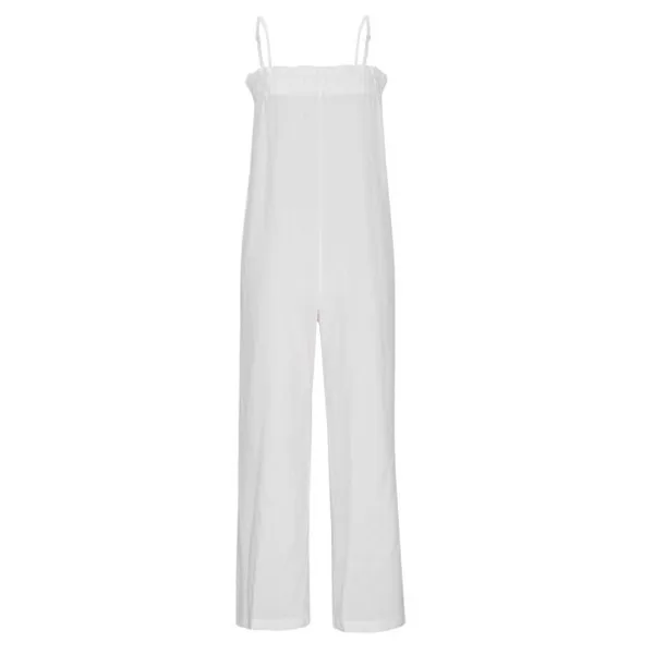 Walmart Summer Solid Casual White Camis Sleeveless Suspender Jumpsuit - Image 2