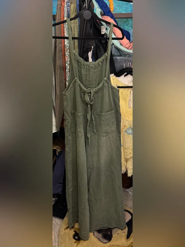 NWT Free People We The Free Freebird Jumpsuit - Four Leaf Clover Green - XS - Image 9
