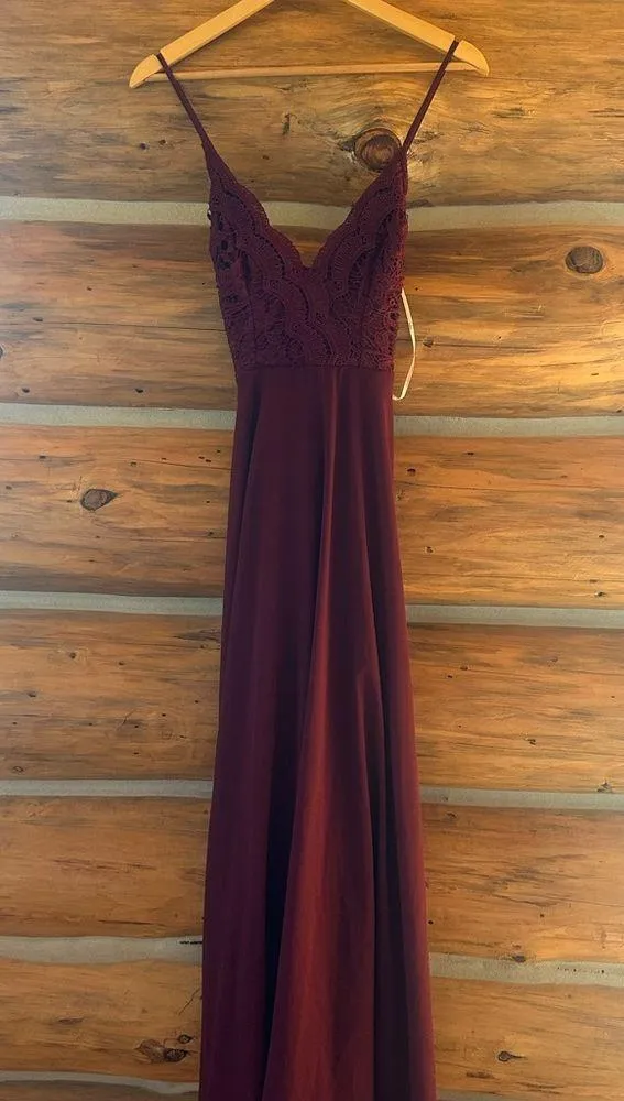 Lulus Madalyn Burgundy Lace Maxi Dress - Image 3