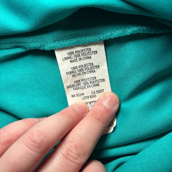 Jump Apparel Women’s Cocktail/ Prom Dress 3/4 Size Teal & Silver - Image 5