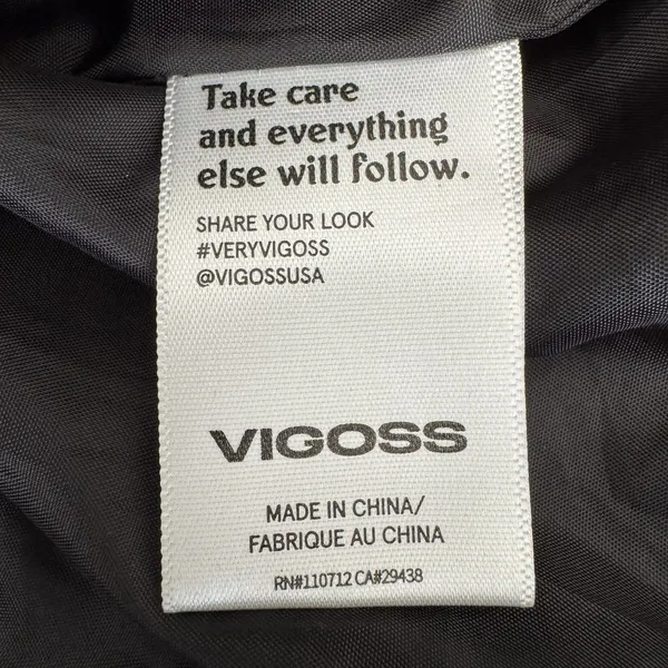 Vigoss Women L Black Faux Leather Hooded Long Puffer Vest Zip Pockets Moto Edgy - Image 7