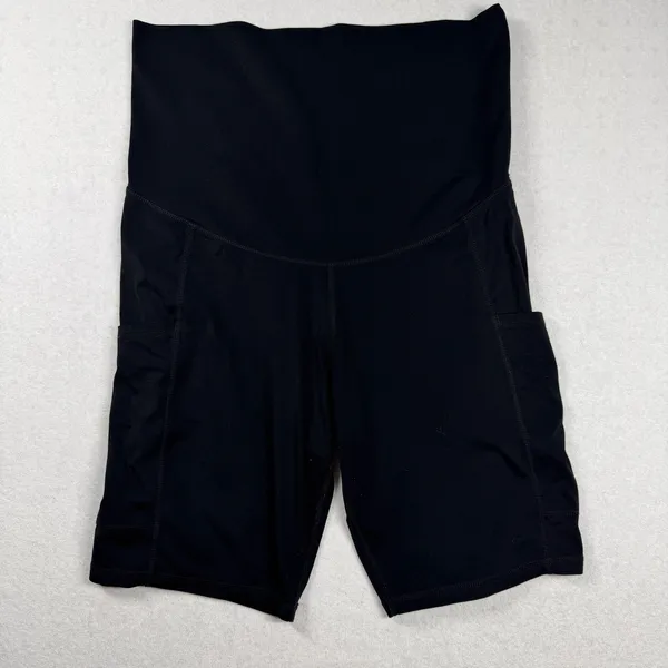 Quince Ultra-Form Maternity Pocket Bike Shorts 9” Black Size L Lot of 2 - Image 2