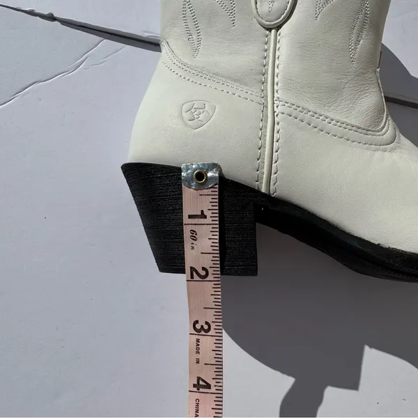 Ariat Darlin Women’s 5.5B White Leather Western Ankle Cowboy Boots Zip - Image 10