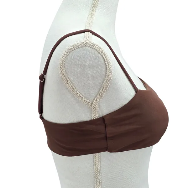 Y2K Coquette Barbie Cottage Brown Mermaid Retro Swimwear Bikini Top Medium‎ - Image 4